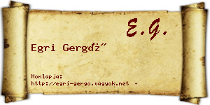 Egri Gergő névjegykártya